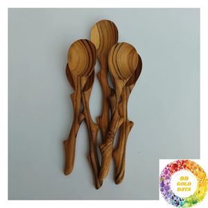 Cuchara de Madera en Forma de Rama, Utensilio Natural Hecho a Mano para Tazones de Desayuno, Café, Té, Bocadillos, Postres y Servicio de Mesa - Product Image 3