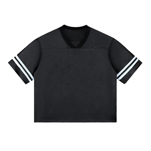เสื้อยืดคอกว้างทรงวินเทจ แขนสั้น ตัดเย็บแบบมีรูระบายอากาศ ผลิตจากโพลีเอสเตอร์ 100% ดีไซน์เรียบง่าย สไตล์ลำลองสำหรับผู้ชาย ทรงหลวม - Product Image 6