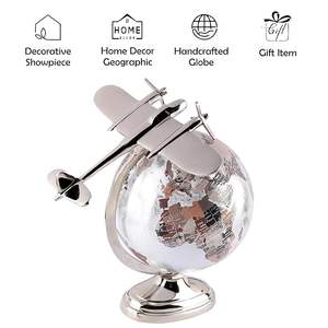 Elegante Globo Terráqueo Moderno con Base de Avión, Perfecto para Decoración de Mesa de Estudio, Oficina y Regalos - Product Image 3