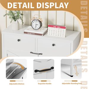 Scarpiera sottile in metallo a 2 cassetti, 80 cm L x 103,5 cm H, bianca, Organigami, autoportante, per ingresso, con cassetti a ribalta - Product Image 5