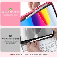 Étui pour tablette avec rétroéclairage 7 couleurs en PU personnalisé en usine, 11 pouces, avec clavier sans fil et support pour stylet pour iPad 10e génération
