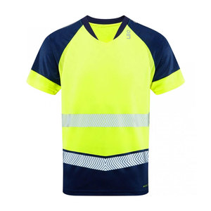 Camiseta de Trabajo Reflectante Azul para Hombre, Manga Corta, Cuello Redondo, Secado Rápido, Tejido de Poliéster, Corte Regular con Bolsillo - Product Image 2