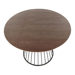 Mesa lateral de madera de nogal para lámpara, base de acero negro, personalizada, moderna, de buena calidad - Product Image 2