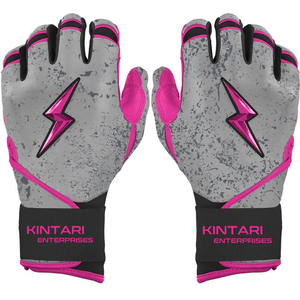 Guantes de Bateo de Béisbol Acolchados Grises y Rosas Personalizados al por Mayor, con Absorción de Impactos, Antiampollas, de Piel de Cabra, Proveedor OEM - Product Image 1