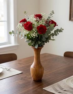 Modern Wooden Flower Vase Handmade Tabletop Bud Vase Decorative Stem Holder for Home <b>Dining</b> Room Wedding Party Garden - Product Image 3