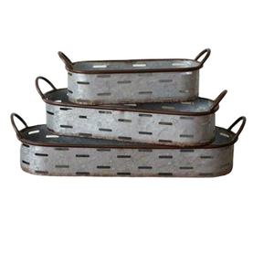 Ustensiles de cuisine Plateau de service galvanisé perforé Décoration de table Hôtels et restaurants Plateau de service à prix abordable - Product Image 1