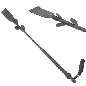 Real Cowhide Leather Flogger Whip with <b>Braided</b> Wrist Loop Handle - Product Image 1