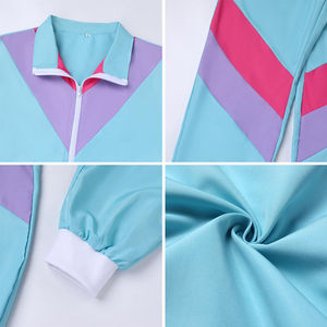 Unisex Color Blocking <b>Tracksuit</b> Full Length Polyester Sporty Two Piece Zipper Fly Regular Fit Spring Activewear - Product Image 4