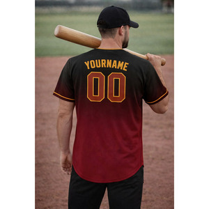 Maillots de baseball personnalisés brodés pour hommes, vente en gros OEM, avec boutons, uniformes de baseball sur mesure - Product Image 4