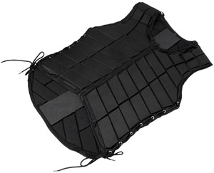 Chaleco de equitación unisex negro, protector, sin mangas, con cierre de cremallera, espalda de malla transpirable, para montar a caballo - Product Image 2