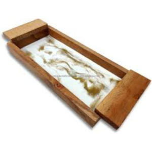 Bandeja de Servir de Madera con Borde Ondulado Moderno, Diseño Minimalista Curvo y Elegante para el Hogar, Cafetería, Bandeja para Té y Café, Venta al por Mayor - Product Image 5