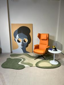 Tapis moderne abstrait en laine de Nouvelle-Zélande tufté à la main, à poils longs, avec envers épais, anti-chute de poils, anti-taches, pour la prière, usage commercial et domestique - Product Image 4