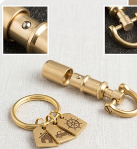 Classic Brass Handmade Premium Quality Carabiner Keychain Oval Shape Durable Polished Finish Light Weight Key Ring Attachment - Product Image 4