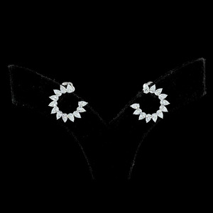 Pendientes de Aro Abierto Vintage con Diamantes Cultivados en Laboratorio en Forma de Pera, Oro de 10K, 14K, 18K, Plata 925, 935, Joyería Fina de Lujo para Boda y Compromiso - Product Image 1