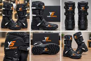 Bottes de motocross unisexes YASH SPORTS, imperméables, respirantes, avec matériau personnalisé, logo personnalisé, service OEM pour la moto et les courses automobiles. - Product Image 6