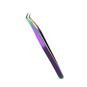 Pince à épiler pour cils en acier inoxydable de couleur grise, prix compétitifs, volume élevé, légère, précision, pour extensions de cils - Product Image 1