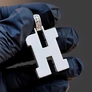 Pendentif Lettre Classique en Diamant Baguette VVS Moissanite Argent Sterling 925 Tendance Hip Hop Unisexe Bijou Personnalisé - Product Image 5
