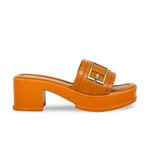 PU0526 Sandales à Talons Formelles Moutarde Pantoufle avec Design Confortable - Product Image 4