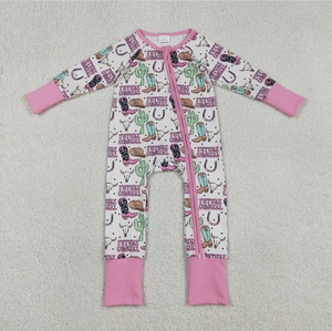 Combinaisons convertibles à fermeture éclair bidirectionnelle pour bébés garçons et filles, style bottes western avec motif vaches - Product Image 2