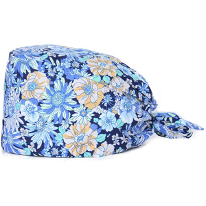 Floral Print Surgical <b>Cap</b> For Women Hospital Uniform Accessory Woven Cotton Polyester <b>Scrub</b> Headwear - Product Image 2