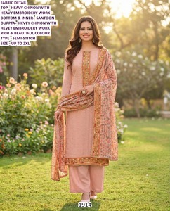 ชุดเดรสยาวแบบดั้งเดิมสำหรับผู้หญิง Rajkumari Bandhani ปักลายผ้าชีนอน แห้งเร็ว ทรงปกติ เหมาะสำหรับงานปาร์ตี้ งาน Diwali และทุกโอกาส - Product Image 2