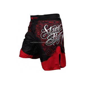 Short de boxe thaïlandaise unisexe pour enfants, imprimé par sublimation sur le devant, séchage rapide, ajusté, 100 % polyester, tissu 120 g - Product Image 3