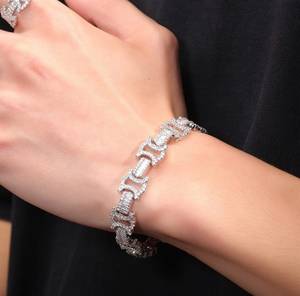 13MM 5AAA CZ Hip Hop <b>Iced</b> <b>Out</b> Bling Link Bracelet 14K Gold Silver Plated Cuban <b>Chain</b> Mens Womens Fashion Jewelry Direct Supplier - Product Image 3