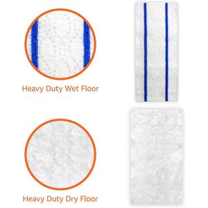 Kit per la pulizia di pavimenti bagnati e asciutti Basics: 1 manico e 10 panni, confezione da 1, panni resistenti per la pulizia a umido e a secco - Product Image 2