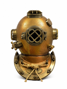 Casco de Buceo Vintage Azul Marino, Casco de Buceo Profundo, Casco de Buceo Metálico Náutico, Pieza Decorativa Marítima para el Hogar, Oficina o Bar - Product Image 1