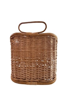 Panier rond en osier tressé à la main avec poignée, paniers de rangement écologiques faits à la main, rotin naturel, multifonctionnel moderne, fabriqué à Hanoï - Product Image 4