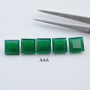 Piedra Preciosa Suelta de Ónice Verde Natural AAA++ de 7 mm, Corte Cuadrado Facetado, Ónice Real para Anillo, Collar, Joyería de Moda, Importación Sin Impuestos - Product Image 2