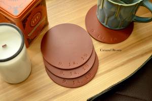 Elegante Juego de Posavasos de Cuero Genuino para Copas de Vino, Vajilla de Lujo para Restaurantes, Posavasos de Cuero con Color Personalizado GLC-0008 - Product Image 4