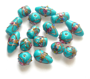 Wholesale Turquoise Decorative <b>Crystal</b> Glass <b>Beads</b> for Lamp Work Fashion Jewelry Wedding Cake Use Mix Size Irregular Shape - Product Image 1