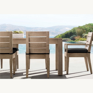 Silla individual sin brazos, hecha de madera de teca ecológica, con un estilo moderno y sencillo para uso en exteriores. - Product Image 5