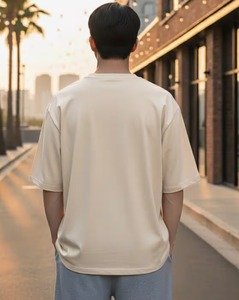เสื้อยืดปักลายหน้าอกผู้ชาย ทรงโอเวอร์ไซส์ บ็อกซี่ ไหล่ตก แขนสั้น ผ้าฝ้ายลำลอง ทรงหลวม สตรีทแวร์ เสื้อผู้ชายทรงโอเวอร์ไซส์ บ็อกซี่ - Product Image 6