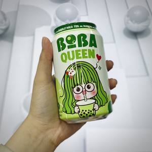 Meilleur prix de gros pour les boissons au thé à bulles au matcha Boba Queen, thé en conserve avec du lait 330 ml, NAWON, fabricant de boissons au Vietnam - Product Image 5