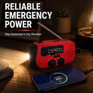 <span class=keywords><strong>Radio</strong></span> AM/FM multifonctionnelle à manivelle <span class=keywords><strong>solaire</strong></span>, batterie 2000mAh, étanche IPX3, chargement USB Type-C, <span class=keywords><strong>radio</strong></span> d'extérieur - Product Image 5