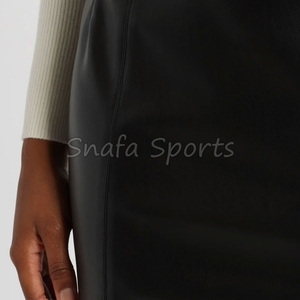 Jupes en cuir pour femmes de haute qualité, logo personnalisé, écologiques, formelles, longueur genou |    Meilleures jupes en cuir pour femmes, personnalisées - Product Image 5