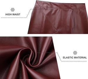 Minifalda de Piel Sintética para Mujer, Moderna, de Cintura Alta, Ajustada, con Marca Personalizada, Fabricante de Ropa OEM ODM - Product Image 6