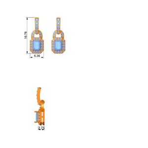 Pendientes colgantes Timeless con halo de rubíes y diamantes cultivados en laboratorio para ocasiones de boda y fiesta para mujeres en oro amarillo de 14 quilates, joyería fina. - Product Image 4