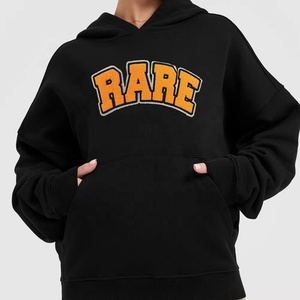 Sweat-shirt unisexe à capuche avec lettres brodées, en molleton épais, broderie en chenille effet serviette, épaules tombantes, coupe ample, vente en gros - Product Image 5