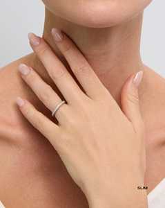 Pave Lab Grown Diamond Stackable <b>Ring</b> Sparkling Dainty Full Eternity Wedding Nesting Band Stacking Custom 10K 14K 18K Solid Gold - Product Image 2