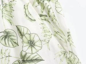 Pantalon évasé pour femme en velours vert décontracté à taille haute en dentelle d'hiver, longueur totale, devant plat, blanchi à la pierre - Product Image 3