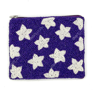 Handmade Beaded Star Pattern Pouch Women Mini Clutch Bag Zip Coin Purse Evening Crossbody OEM Supplier - Product Image 1