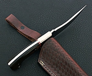 Hermoso cuchillo de camping de caza de hoja fija de acero inoxidable hecho a mano Sizzco con mango Micarta, regalo Ideal - Product Image 3
