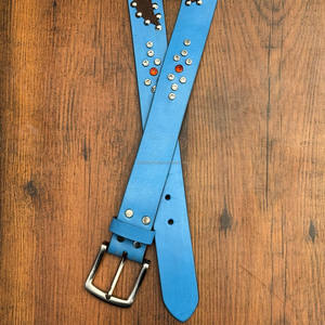 Nouvel arrivage de ceinture en cuir pleine fleur à rivets design de mode ceinture de jean pour femme ceinture en cuir véritable avec boucle ardillon en alliage de zinc - Product Image 4