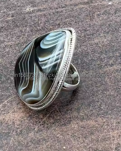 Anillo de Plata de Ley 925 más vendido, anillo de ágata de Botswana Natural hecho a mano, REGALO EXCLUSIVO de joyería fina para ella - Product Image 6