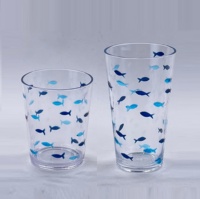 Unzerbrechliches Fisch-Design Acryl-Kunststoff Highball-Trinkglas Wasser-Tumbler