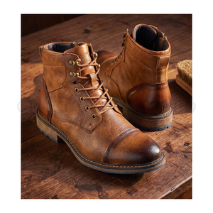 Lot en gros de surstock de chaussures montantes en cuir véritable du Bangladesh avec motif uni et doublure en coton, service OEM ODM disponible - Product Image 1