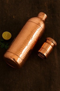Vintage Copper Cocktail <b>Shaker</b> With Hammered Finish Portable Drinkware For Home Use - Product Image 5
